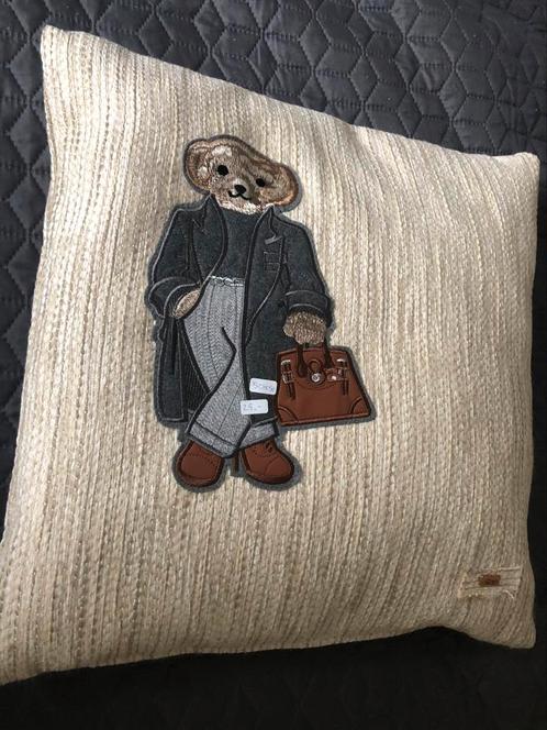 Kussen Heer Beer, Huis en Inrichting, Woonaccessoires | Kussens, Nieuw, Beige, Vierkant, Ophalen of Verzenden