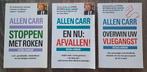 Allen Carr (3x) - Stoppen met roken - Afvallen - Vliegangst, Ophalen of Verzenden, Gelezen, Gezondheid en Conditie, Allen Carr