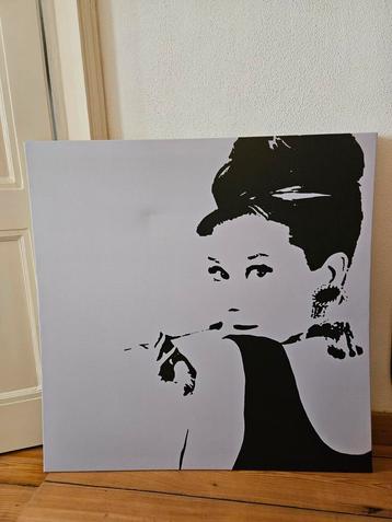 Canvas Audrey Hepburn 90x90 beschikbaar voor biedingen