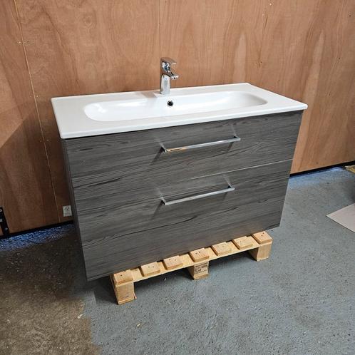 Badmeubel 100 cm asgrijs Nieuw Deens design, Huis en Inrichting, Badkamer | Badkamermeubels, Nieuw, Wastafelkast, Minder dan 100 cm