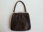Delco Model Vintage bruine echt lederen clutch tas met knip, Ophalen of Verzenden, Zo goed als nieuw, Bruin, Avondtasje
