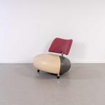 1x Leolux Pallone Fauteuil Wit/Grijs + Roze Stof – Chroom, Huis en Inrichting, Fauteuils, Niet ingevuld, Metaal, Niet ingevuld