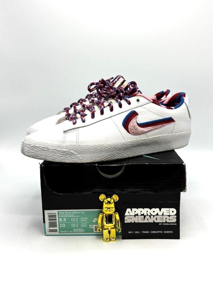Nike Blazer SB Low Parra CN4507-100 US8.5 42, Kleding | Heren, Schoenen, Zo goed als nieuw, Wit, Ophalen of Verzenden