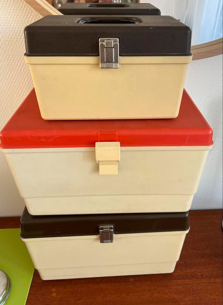 Vintage Curver Minelle Naaiboxen, Huis en Inrichting, Woonaccessoires | Kisten, Gebruikt, Minder dan 50 cm, Kunststof, Ophalen of Verzenden