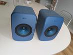 KEF LSX speakers Blauw, Zo goed als nieuw, 60 tot 120 watt, Front, Rear of Stereo speakers, Ophalen