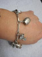 zilveren closed forever armband met 9 bedels nr.554, Sieraden, Tassen en Uiterlijk, Antieke sieraden, Verzenden, Zilver, Armband