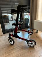 Rood/zwarte rollator lichtgewicht dubbel inklapbaar, Ophalen, Opvouwbaar, Zo goed als nieuw