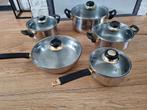 Zgan pannenset, Ophalen of Verzenden, Zo goed als nieuw, Rvs, Pannenset