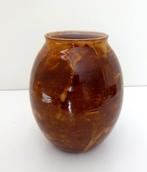 Keramiek vaas bruin gemêleerd de Vier Paddestoelen 3707-k, Ophalen of Verzenden