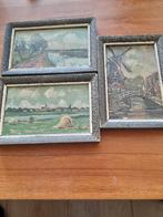 3 Handgeschilderde schilderijtjes van Rouw, Ophalen of Verzenden