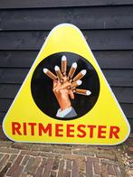 Emaille reclame emaille reclamebord ritmeester langcat, Ophalen, Gebruikt, Reclamebord