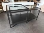 Salonafels / bijzettafels VITTSJÖ ikea zwart/glas, Huis en Inrichting, Tafels | Sidetables, Ophalen, 50 tot 100 cm, Glas, Zo goed als nieuw