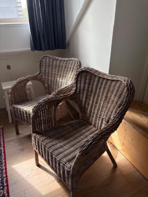 Rieten stoelen IKEA, Huis en Inrichting, Stoelen, Zo goed als nieuw, Twee, Riet of Rotan, Bruin, Ophalen