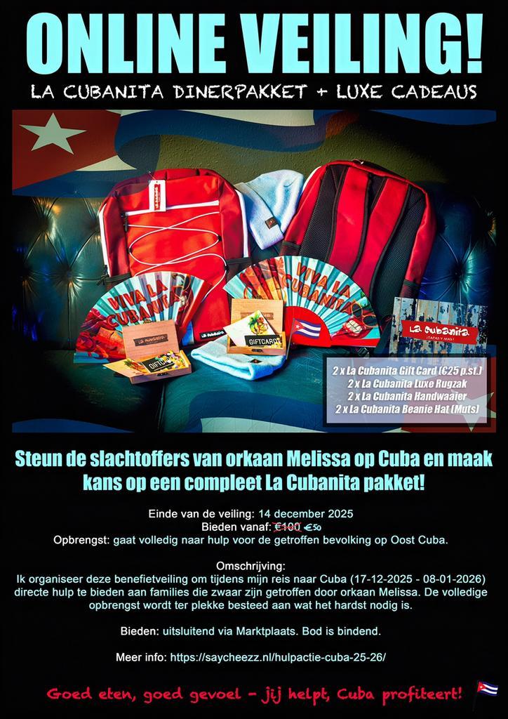 Online Benefietveiling: La Cubanita Dinerpakket!, Tickets en Kaartjes, Overige Tickets en Kaartjes, Twee personen