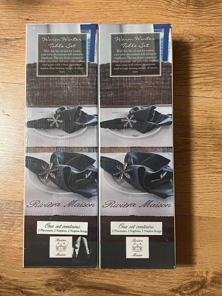 Rivièra maison servetten met ringen en placemats, Ophalen, Nieuw, Grijs, Placemat