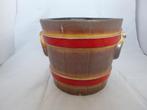 mooie bruine bloempot met rode strepen, Ophalen of Verzenden, Overige typen