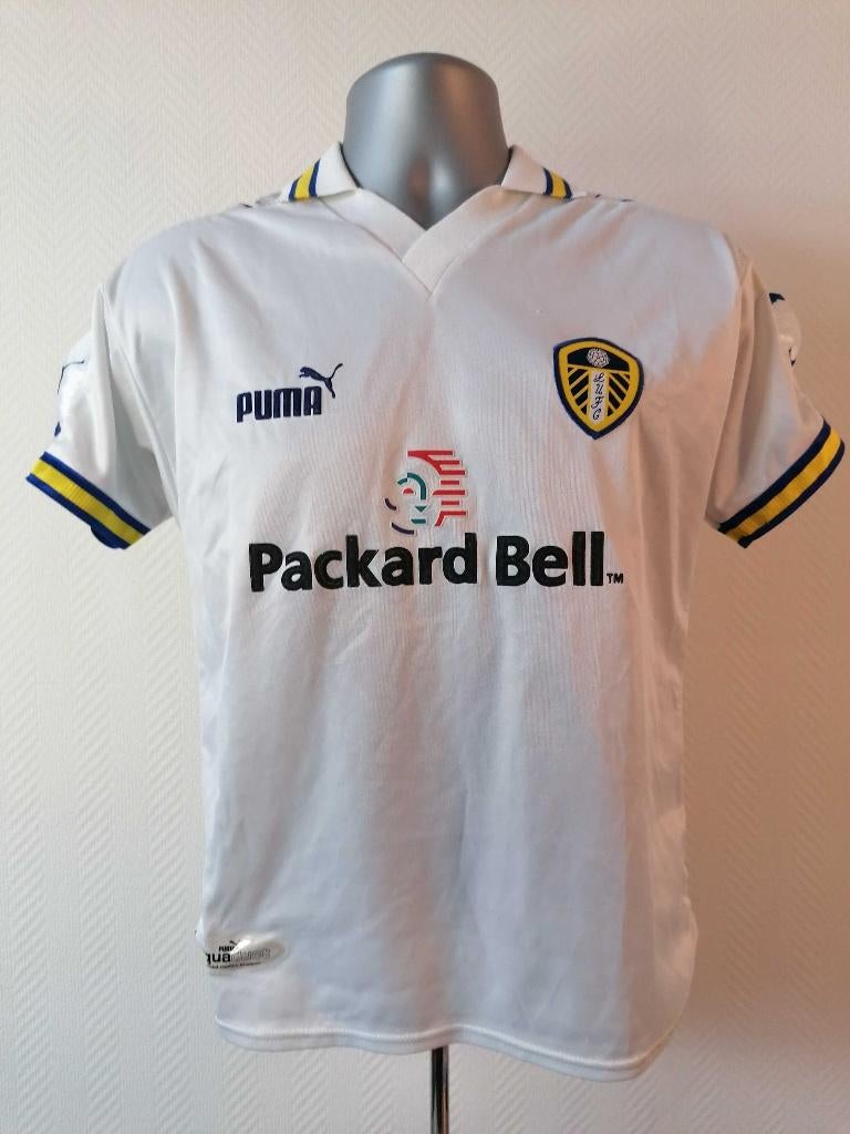 Leeds United 1998-00 thuis shirt 30/32" Boys L handtekening, Maat XS of kleiner, Ophalen of Verzenden, Gebruikt, Shirt