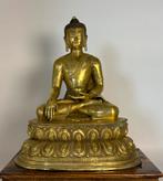 Taditioneel Boeddha beeld. China,Tibet brons verguld, Ophalen of Verzenden