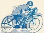 Zeefdruk Motorcoureur Motorsport TT Assen Blauw., Ophalen of Verzenden, Zo goed als nieuw