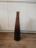 Grote glazen vaas 80cm hoog bruin, Overige kleuren, Ophalen of Verzenden, 75 cm of meer, Glas