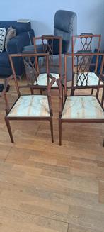 4 stuks mahoniehouten edwardiaanse stoelen, Antiek en Kunst, Ophalen of Verzenden