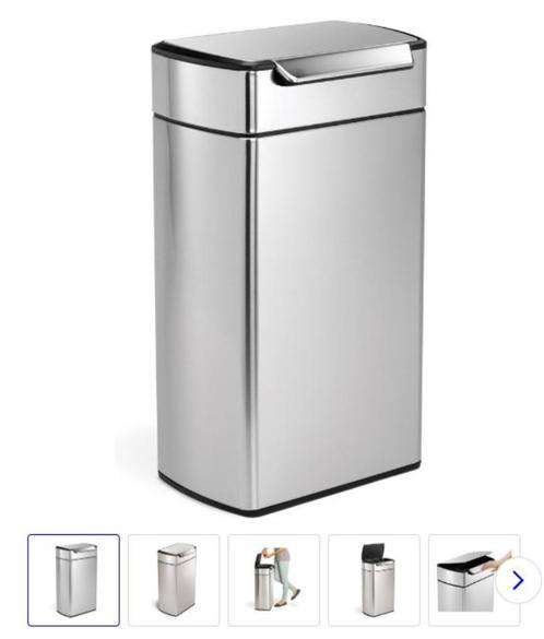 Simplehuman - rectangular touch afvalbak (nieuw), Huis en Inrichting, Woonaccessoires | Prullenbakken, Nieuw, Metaal, 50 tot 75 cm