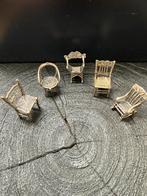 5 zilveren miniatuur stoeltjes, Ophalen of Verzenden