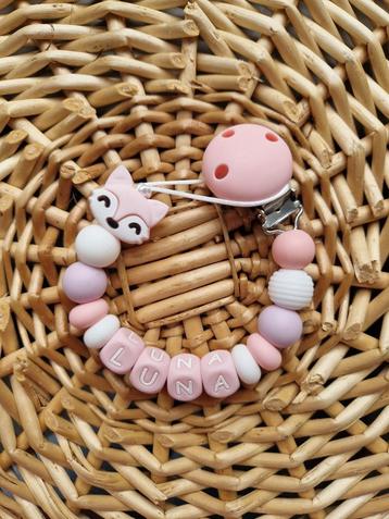 speenkoord vosje roze met of zonder naam €10,95 beschikbaar voor biedingen