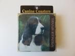 4 onderzetters voor glas of kopje met Springer Spaniel hond, Ophalen of Verzenden, Nieuw, Glas of Kopje