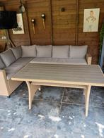Loungeset met tafel, Tuin en Terras, Ophalen, 5 zitplaatsen, Bank, Zo goed als nieuw