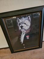 Groot schilderij aangeklede hond, Antiek en Kunst, Ophalen