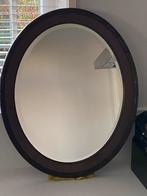Ovale Mahonie Spiegel - 60x50cm, Huis en Inrichting, Woonaccessoires | Spiegels, Ophalen, Zo goed als nieuw, Minder dan 100 cm
