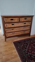 Kast side meubel met Rotan laden, Ophalen, Gebruikt, 100 tot 150 cm, 5 laden of meer