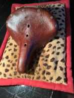 Vintage lederen Brooks zadel, Fietsen en Brommers, Fietsonderdelen, Ophalen of Verzenden, Zo goed als nieuw, Oldtimer, Zadel