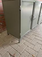 Dressoir 145 cm breed olijfgroen voor actie prijs VOORRAAD, 100 tot 150 cm, Verzenden, Dressoir Metaal 3 deurs Olijfgroen voorraad actie prijs