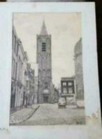 tekening 2 Grote of Sint Janskerk J. v d Most Schiedam 1963, Antiek en Kunst, Ophalen