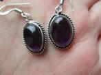 803/ verzilverde amethyst oorbellen(meerdere foto's, Sieraden, Tassen en Uiterlijk, Oorbellen, Paars, Nieuw, Ophalen of Verzenden