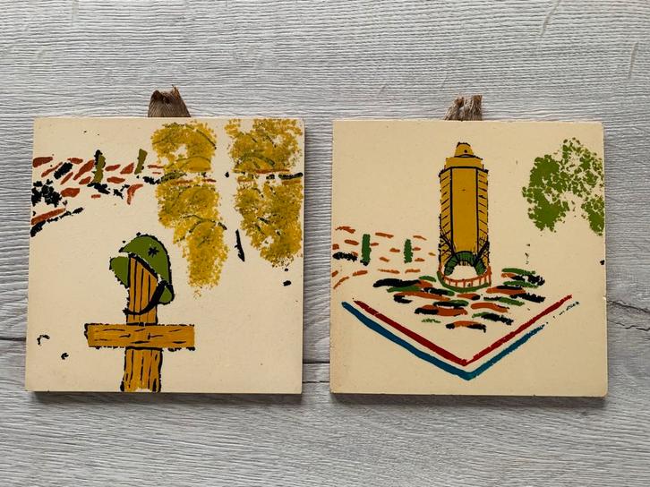 Antieke wandtegels na bevrijding 1945, Antiek en Kunst, Antiek | Wandborden en Tegels, Ophalen of Verzenden