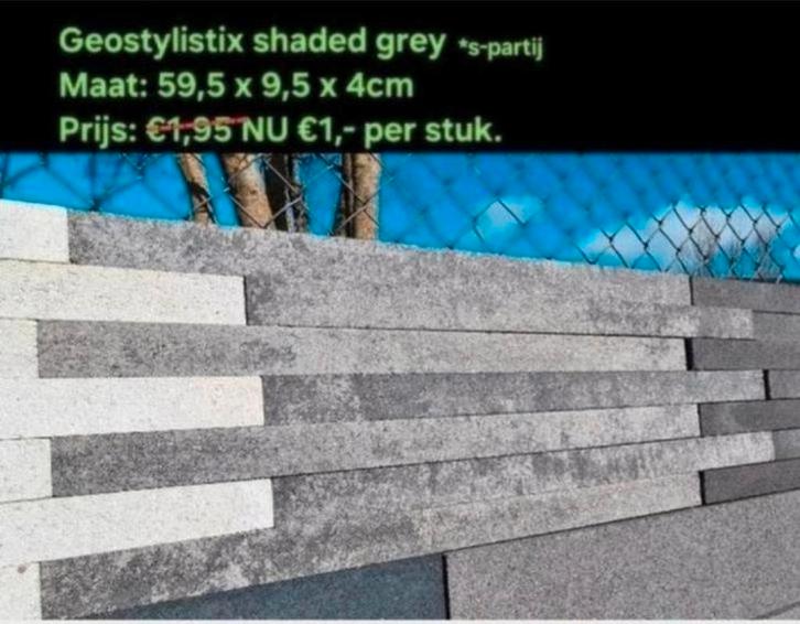 Stapelblokken, metselsteen geostylistix shaded grey s-partij, Tuin en Terras, Bielzen en Borders, Nieuw, Blok, Beton, Minder dan 25 cm