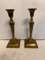 Antieke Messing Kandelaars - Set van Twee, Antiek en Kunst, Antiek | Kandelaars, Ophalen of Verzenden, Koper of Brons