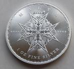 1 ounce zilveren Maltezer Kruis, Ophalen of Verzenden, Overige landen, Losse munt, Zilver