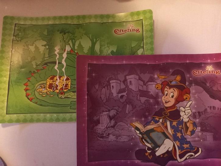 Efteling Placemats - 2 stuks voor 2.50, Verzamelen, Efteling, Zo goed als nieuw, Overige typen, Ophalen of Verzenden