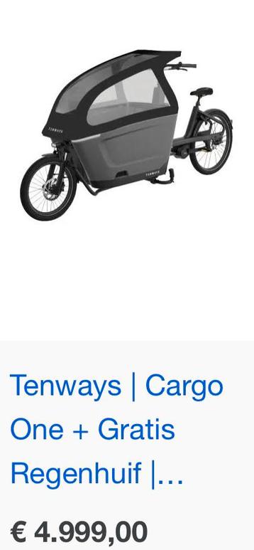 Tenways, urban electriche bakfiets, cargo, nieuw in doos. beschikbaar voor biedingen
