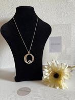 Y016/Grote Vintage Zilveren MODERNIST ketting met Kristal, Sieraden, Tassen en Uiterlijk, Kettingen, Met kristal, Gebruikt, Verzenden