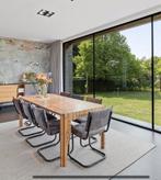 Unieke eettafel, eikenhout, 220x90 Replex (design), Huis en Inrichting, Tafels | Eettafels, 200 cm of meer, 50 tot 100 cm, Rechthoekig