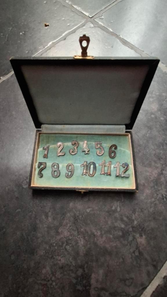 Set van antieke zilveren (800) tafelnummers, Antiek en Kunst, Antiek | Goud en Zilver, Ophalen of Verzenden