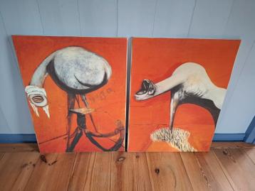 2x Mooie "Francis Bacon" replica op canvas. 80x60cm. beschikbaar voor biedingen