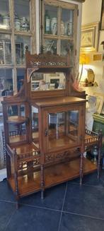 Art deco spiegelkast kast drankkastje vitrinekast, Huis en Inrichting, Ophalen, 100 tot 150 cm, Glas, 150 tot 200 cm