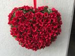 Te koop groot hart bezet met zijden rozen, Ophalen, Nieuw, Rood, Accessoires