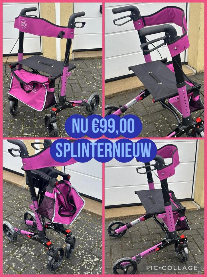 Nieuwe dubbel inklapbare rollator nu €99,00, Diversen, Verpleegmiddelen, Nieuw, Ophalen of Verzenden